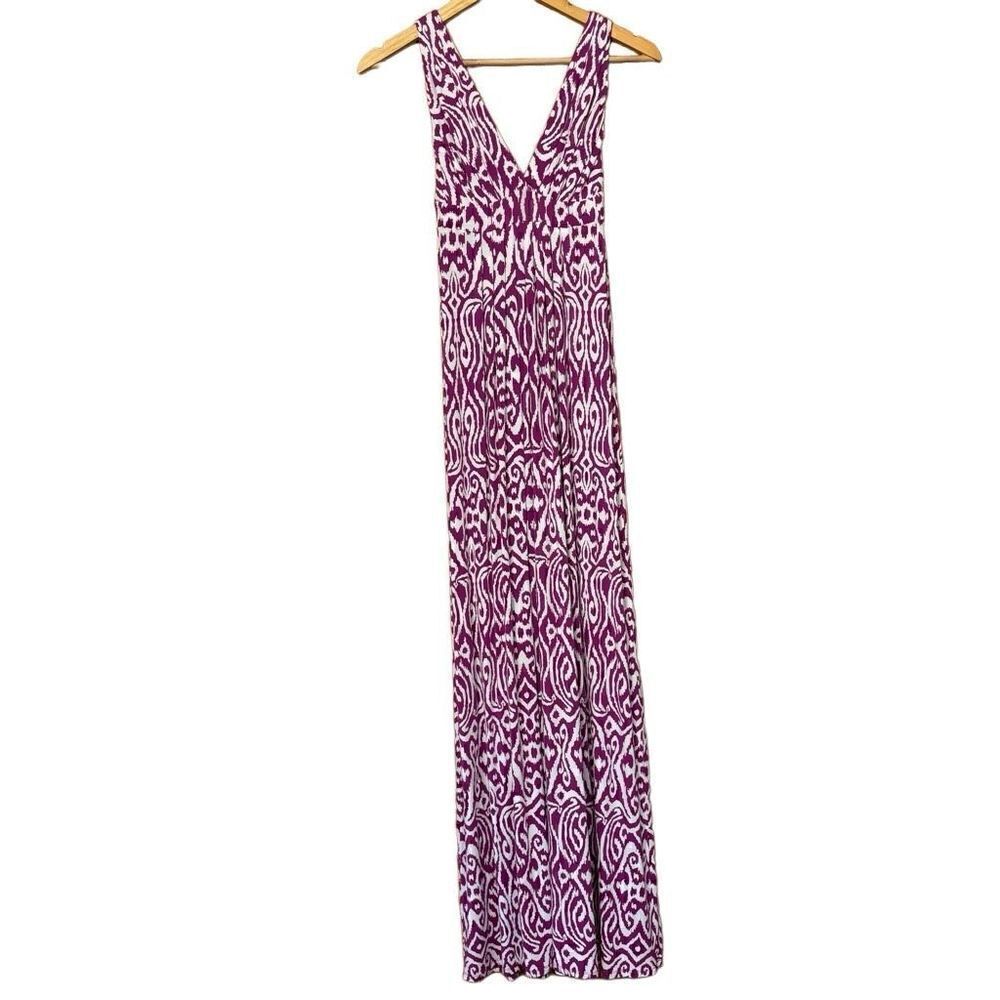Tart Collections Adrianna Maxi Dress geometric print purple white XS